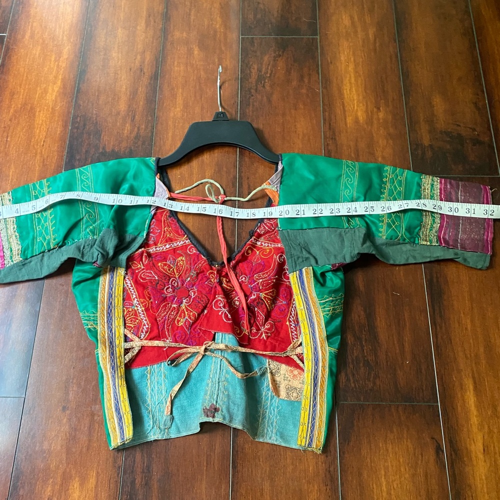 Colorful multi patterned backless top, XS/small - Picture 3 of 11